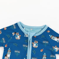 Hanukkah Pets (Convertible Zip Footies) - Blue - BIG FRENCHIES