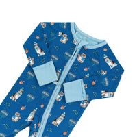 Hanukkah Pets (Convertible Zip Footies) - Blue - BIG FRENCHIES