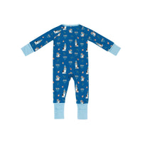 Hanukkah Pets (Convertible Zip Footies) - Blue - BIG FRENCHIES