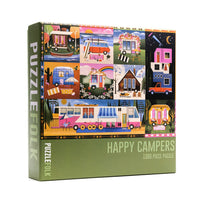 Happy Campers 1000 Piece Puzzle by Puzzlefolk | Dreamy Camping & Glamping Fun