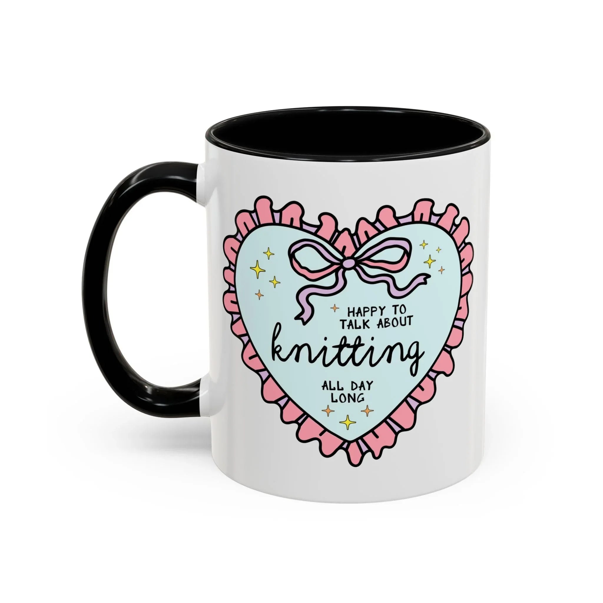 Happy to Talk About Knitting All Day Long Coffee Mug - BIG FRENCHIES