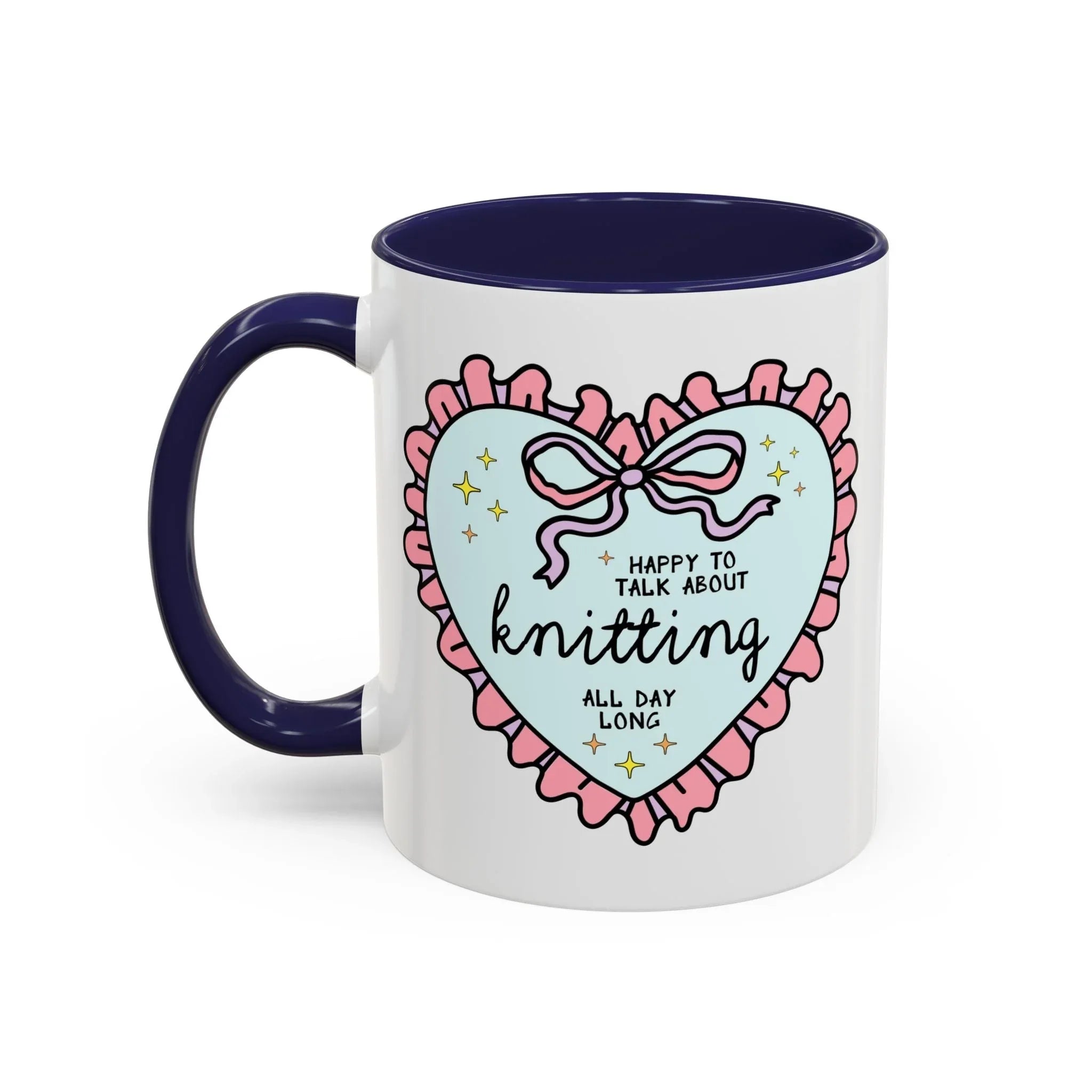 Happy to Talk About Knitting All Day Long Coffee Mug - BIG FRENCHIES