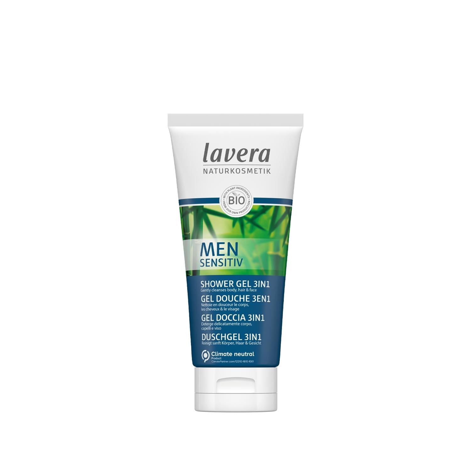Lavera Men Sensitiv: Organic 3-in-1 Shampoo for Sensitive Skin, Hair, Body & Face - Natural Men's Grooming