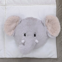 Playful Pals White, Tan, and Gray Four 3D Animals With Crinkle Plush Tummy Time Play Mat - Sloth, Llama, Elephant, and Giraffe - BIG FRENCHIES