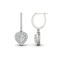 Heart Halo Drop Dangle Earring