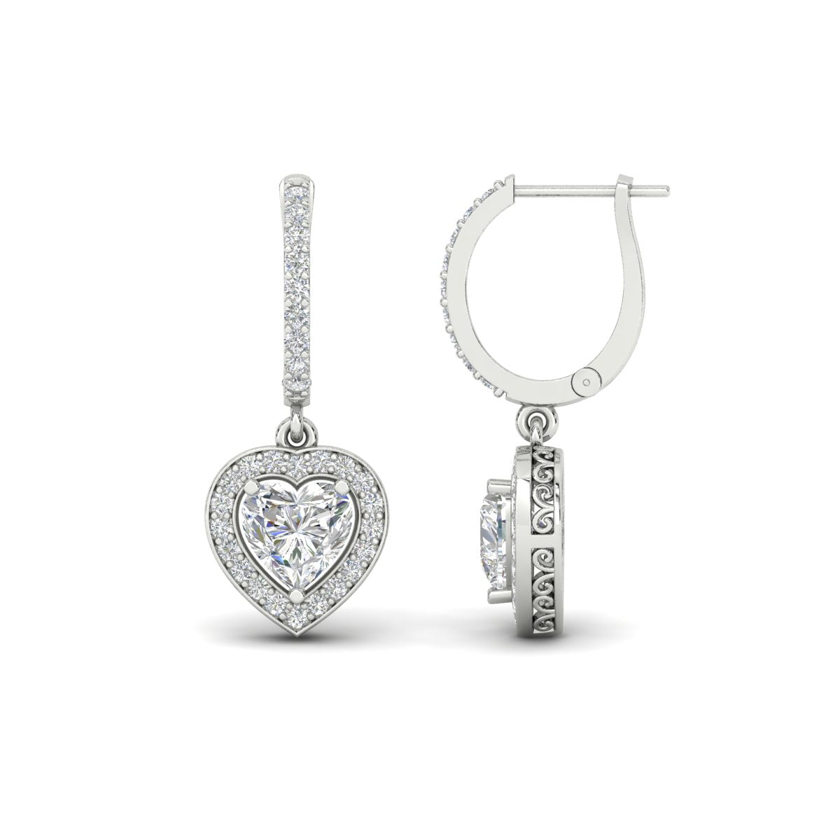 Heart Halo Drop Dangle Earring