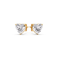 3 Prong Heart Shaped Diamond Solitaire Stud Earring in Basket Setting