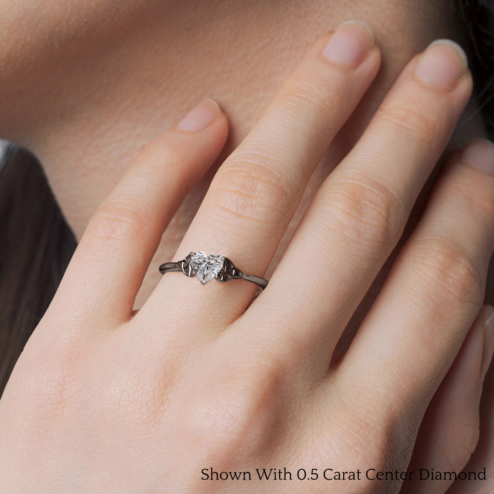 Heart Shaped Celtic Solitaire Engagement Ring