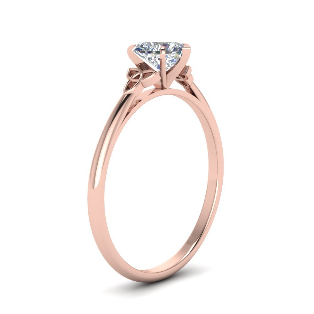 Heart Shaped Celtic Solitaire Engagement Ring
