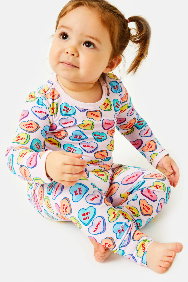 Long Sleeve Pajama Set - Candy Hearts - BIG FRENCHIES