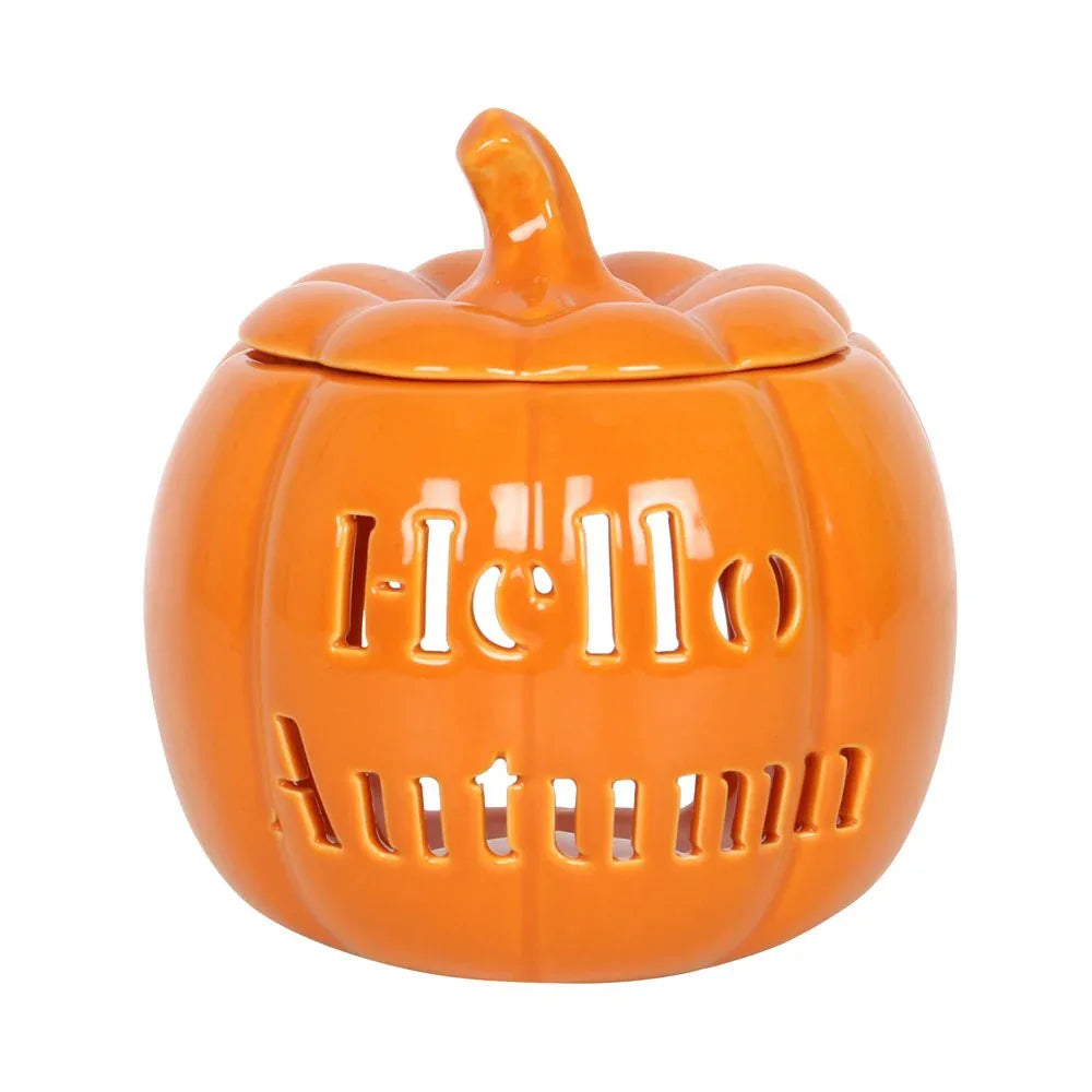 Hello Autumn Fall Pumpkin Oil Burner and Wax Warmer - BIG FRENCHIES