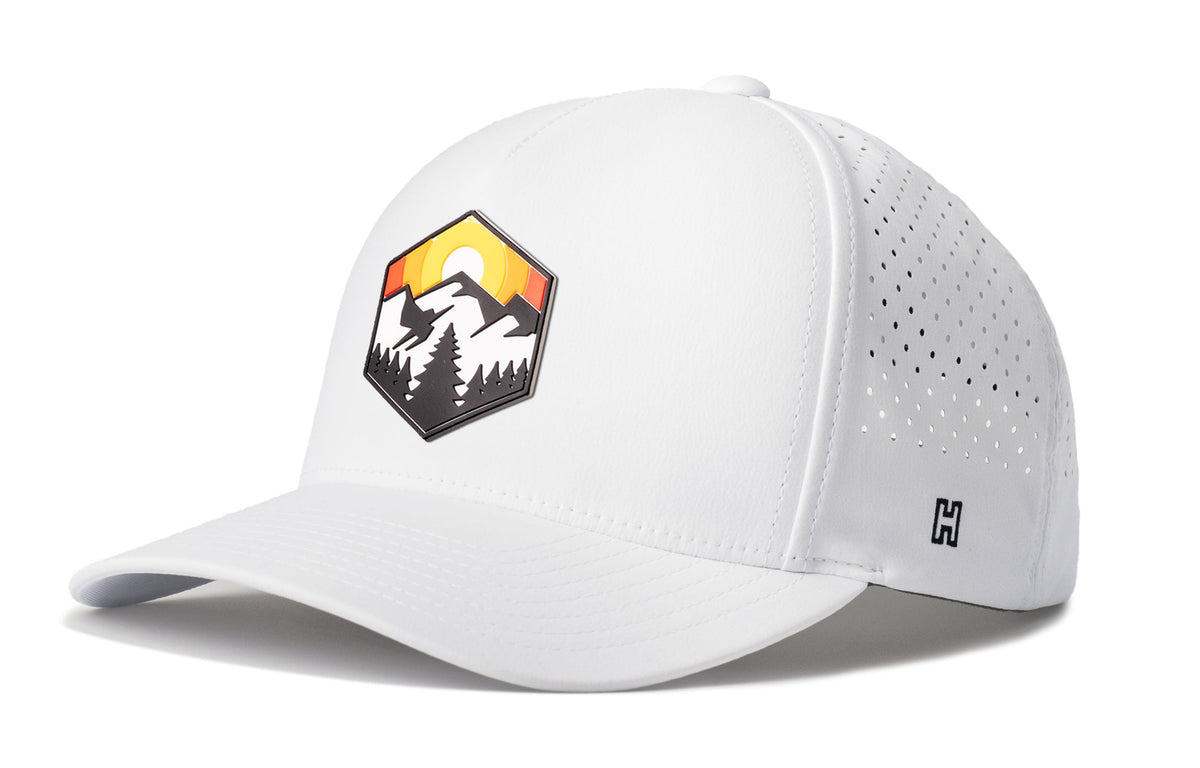 Hexagon Mountain Trees Performance 5-Panel Hat  |  Outdoors Flexfit Snapback