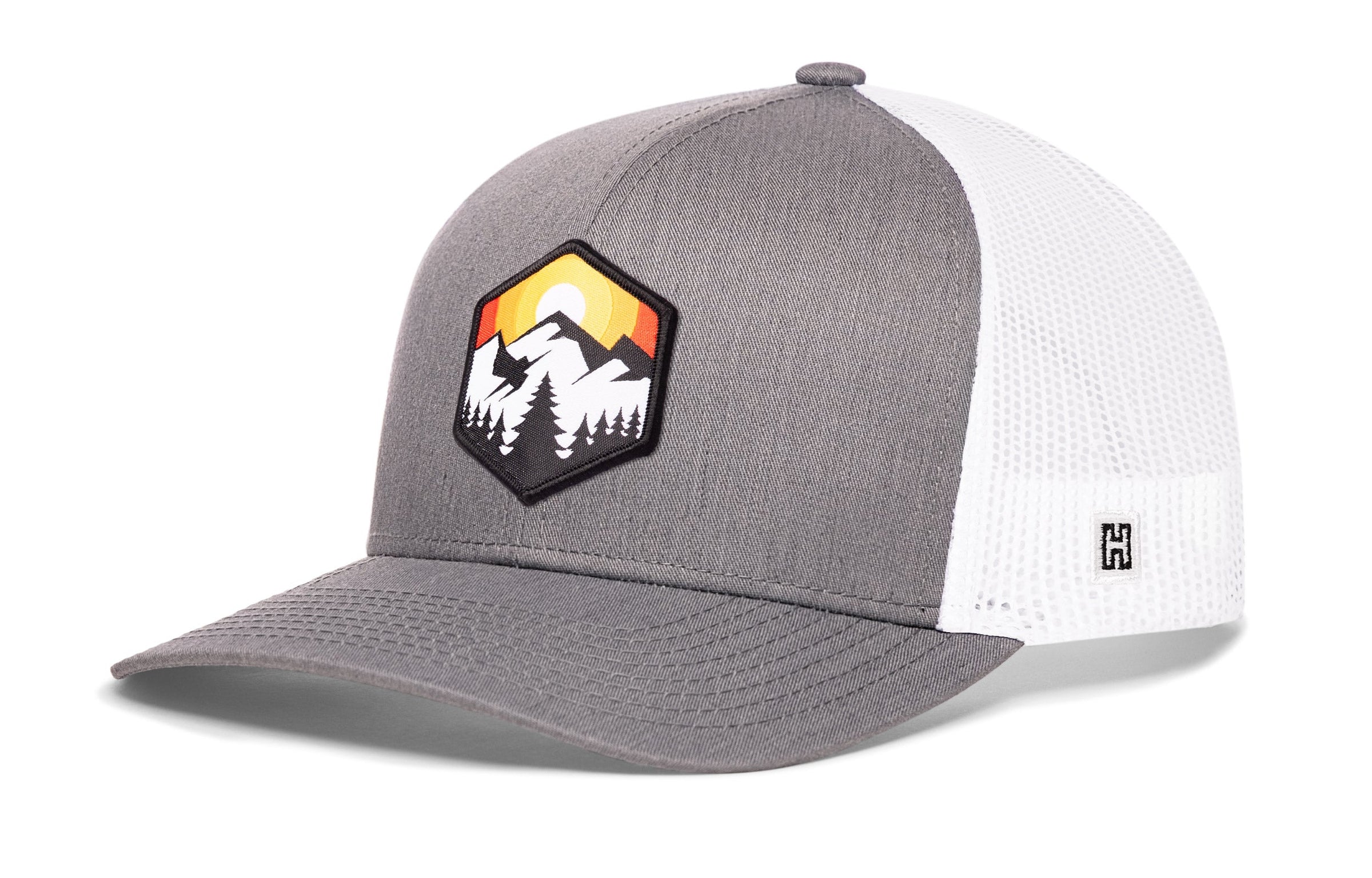 Hexagon Mountain Trees Trucker Hat  |  Outdoors Snapback