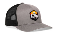 Hexagon Mountain Trees Trucker Hat  |  Outdoors Snapback