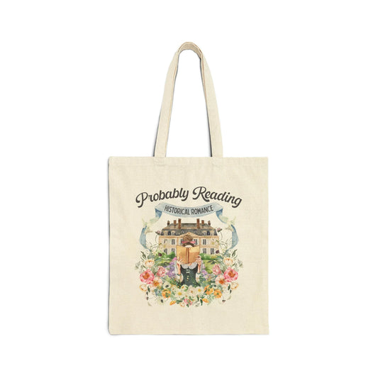 Historical Romance Tote Bag: Bookish Tote with Cottagecore Flowers and Doves - BIG FRENCHIES