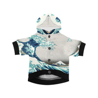 Hokusai Great Wave Off Kanagawa Button Hoodie