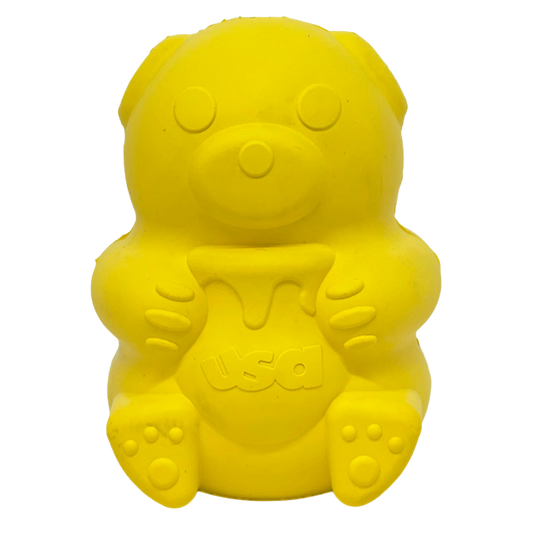 Honey Bear eDispenser - Durable Rubber Treat Dispenser for Dogs | USA Made - BIG FRENCHIES