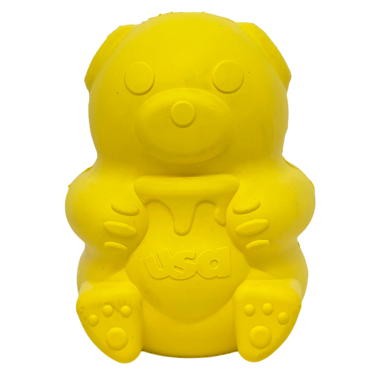 Honey Bear eDispenser - Durable Rubber Treat Dispenser for Dogs | USA Made - BIG FRENCHIES