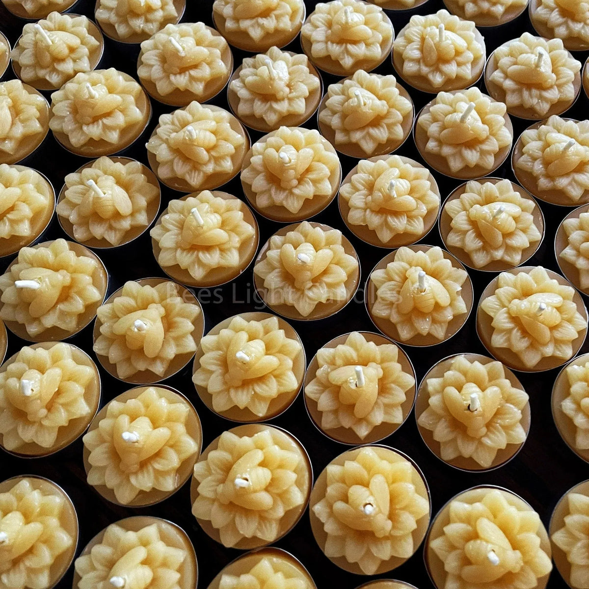 Honeybee Flower Beeswax Tealight Candles - BIG FRENCHIES