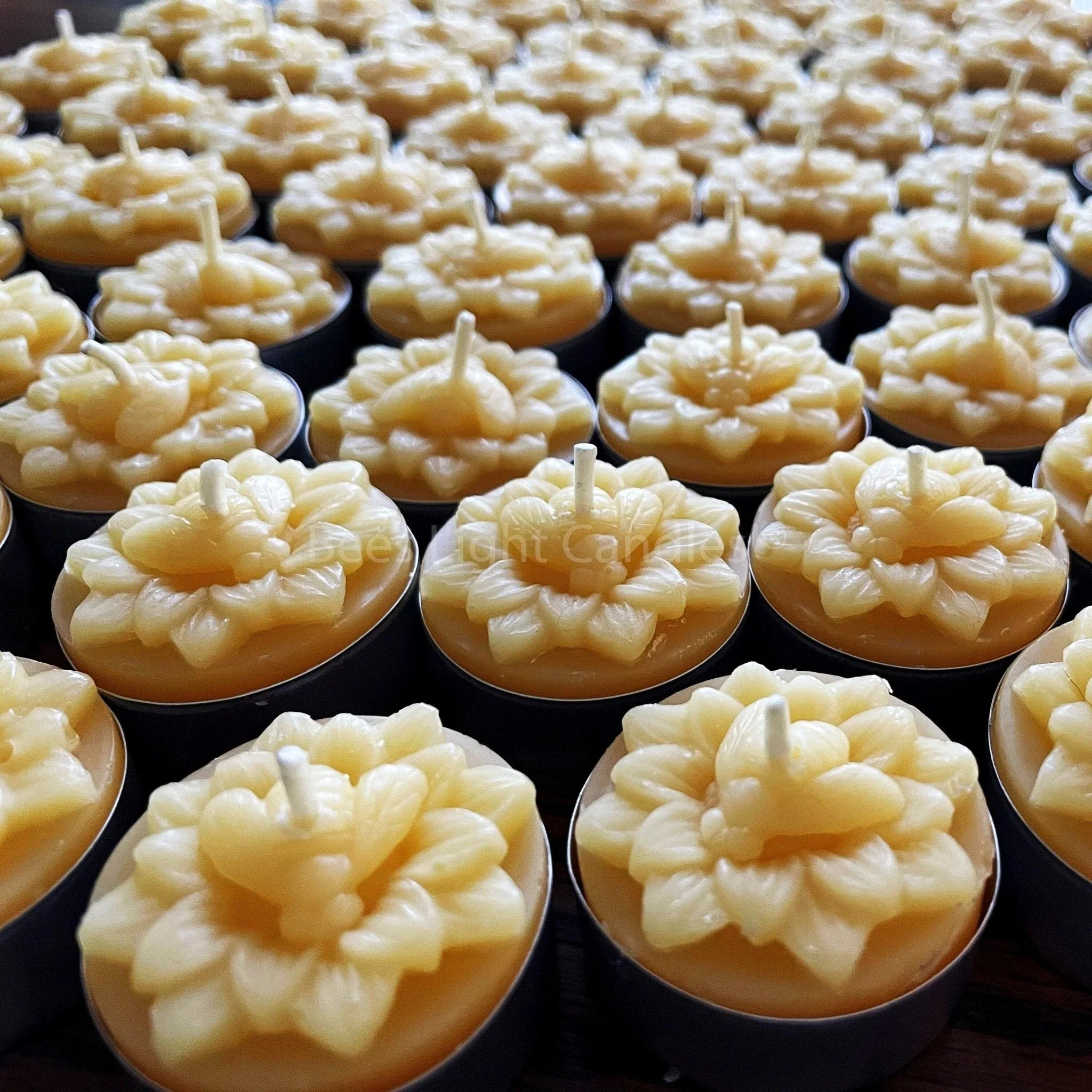 Honeybee Flower Beeswax Tealight Candles - BIG FRENCHIES