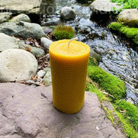 Large Honeycomb Beeswax Pillar Candle - BIG FRENCHIES