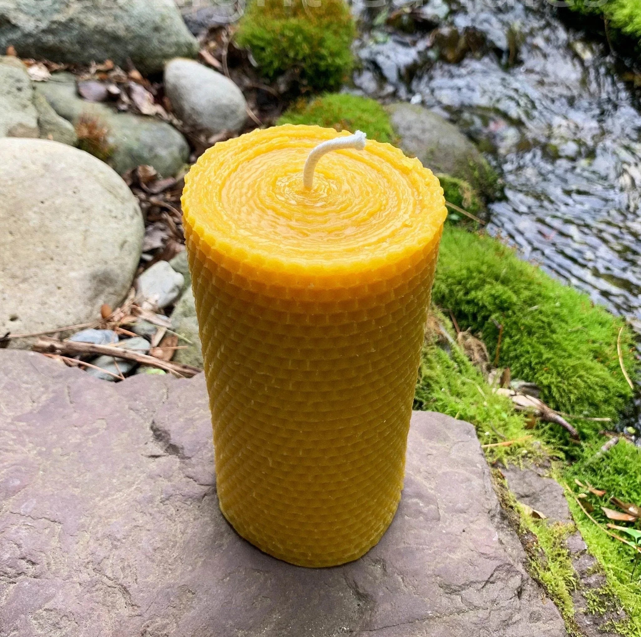 Large Honeycomb Beeswax Pillar Candle - BIG FRENCHIES