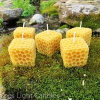 Honeycomb Cube Beeswax Candle - BIG FRENCHIES