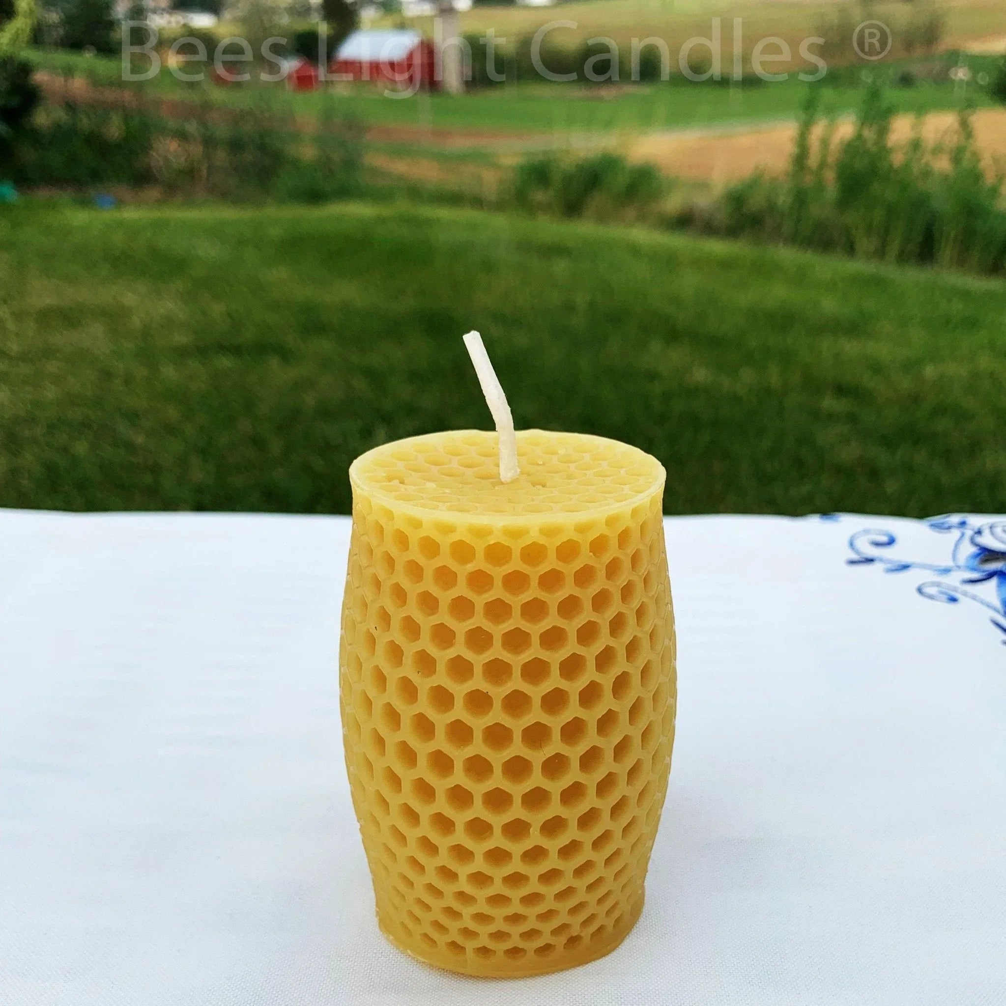 Honeycomb Curvy Pillar Candle - BIG FRENCHIES