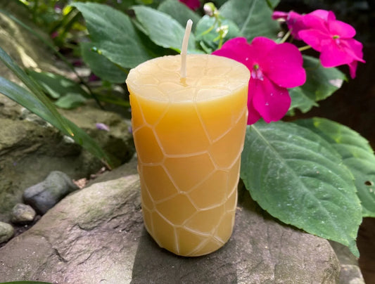 Honeycomb Pattern Beeswax Pillar Candle - BIG FRENCHIES