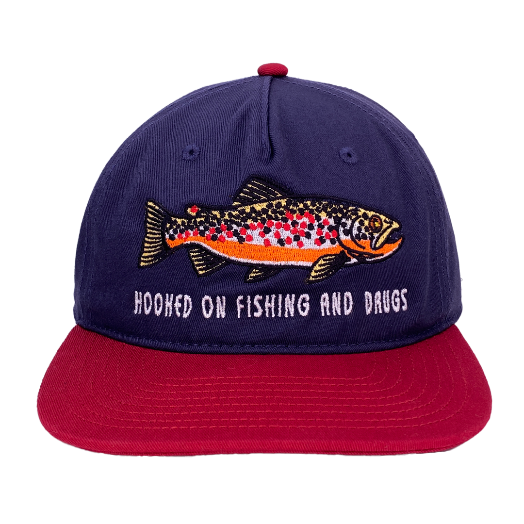 Hooked On Fishing and Drugs Custom Embroidered Hat