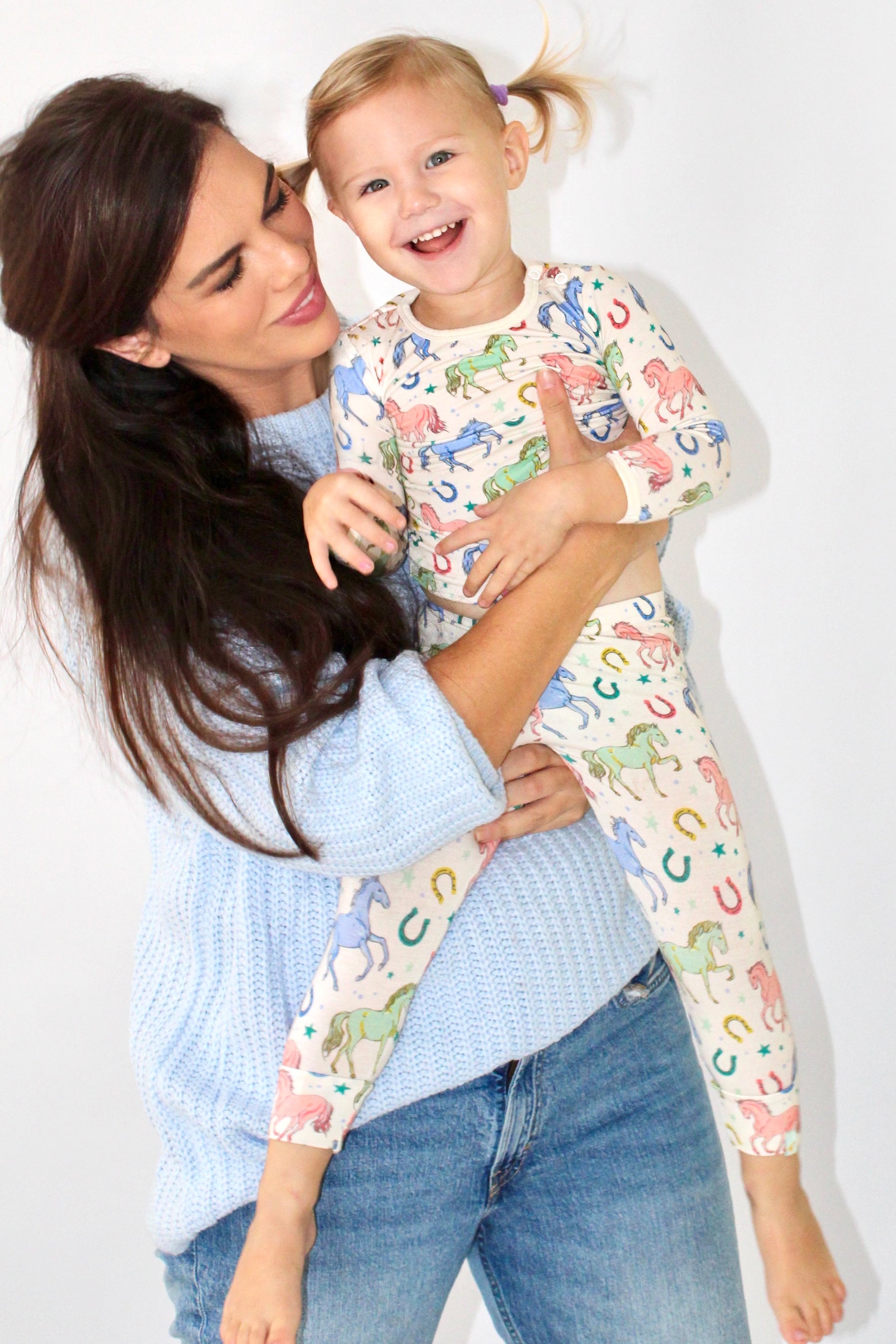 Long Sleeve Pajama Set - Horses