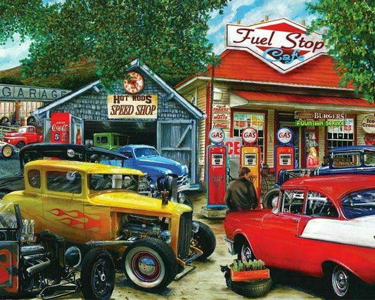 Hot Rod Cafe 1000 Piece Jigsaw Puzzle by Springbok Puzzles - BIG FRENCHIES