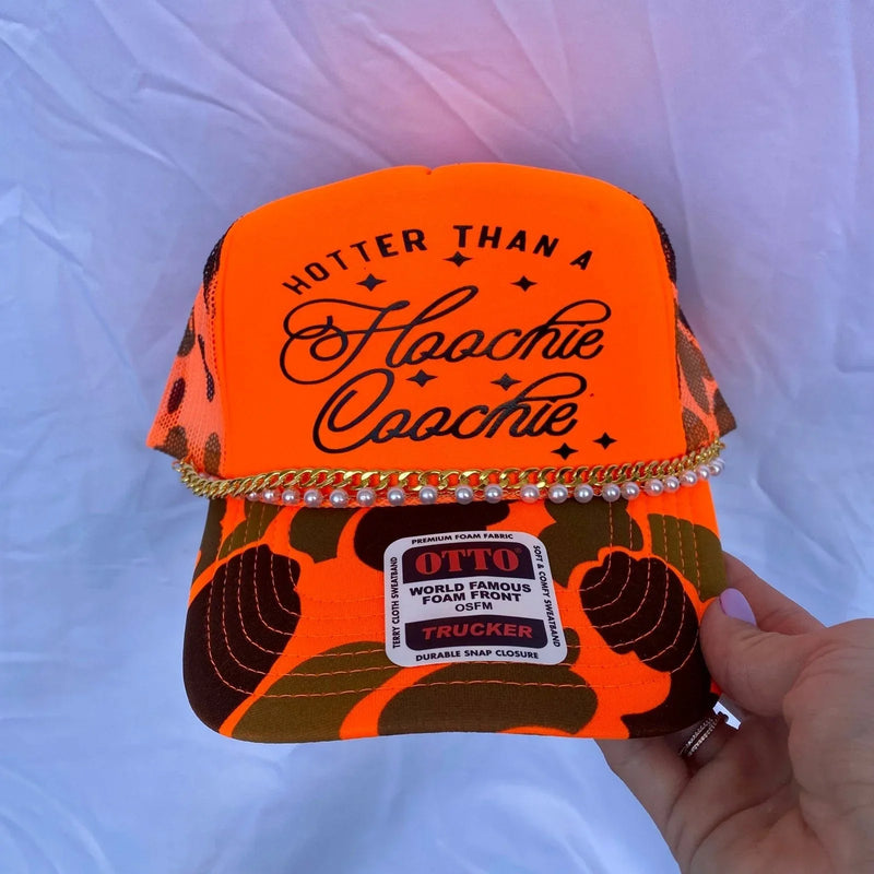 Hotter than a hoochie coochie- Trucker Hat - BIG FRENCHIES