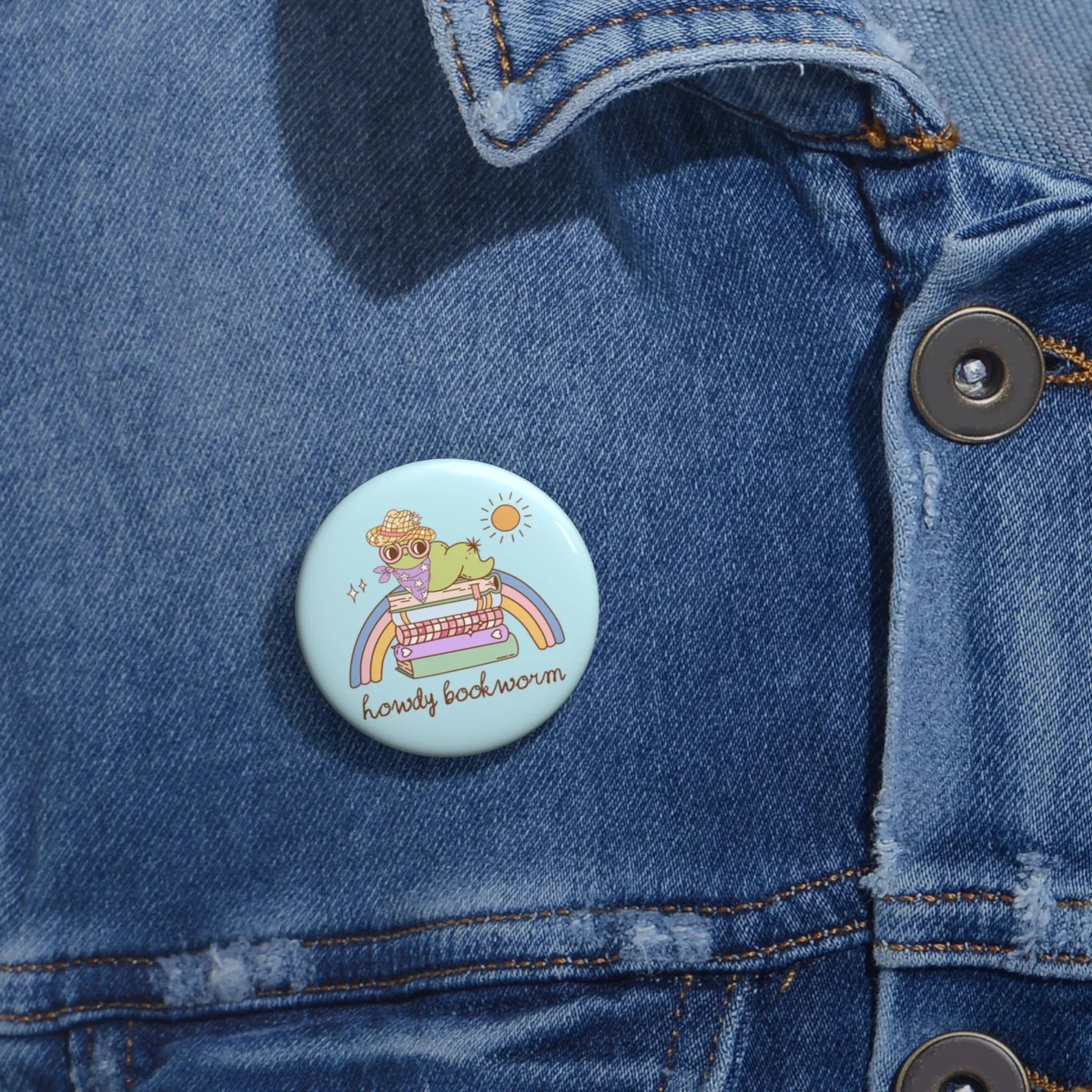 Howdy Bookworm Button - BIG FRENCHIES