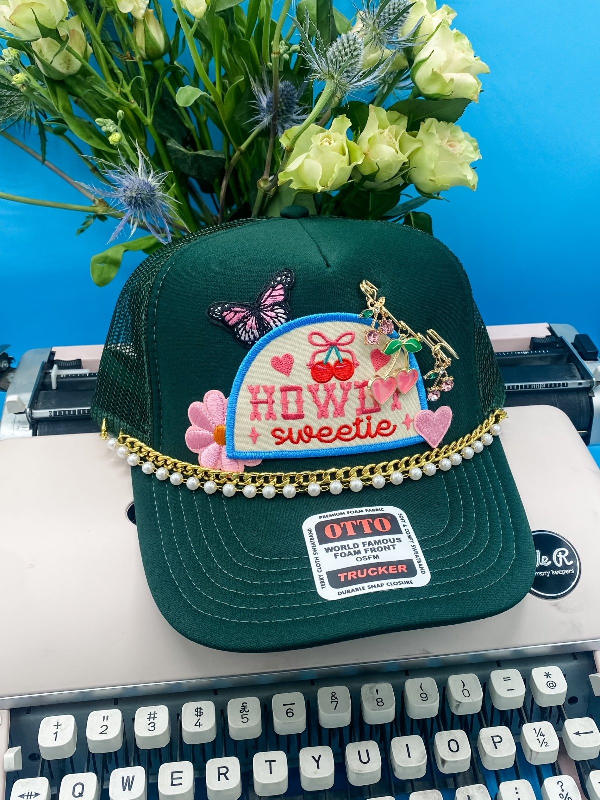 Howdy Sweetie Charmed V3- Trucker Hat Dark Green