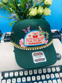 Howdy Sweetie Charmed V3- Trucker Hat Dark Green