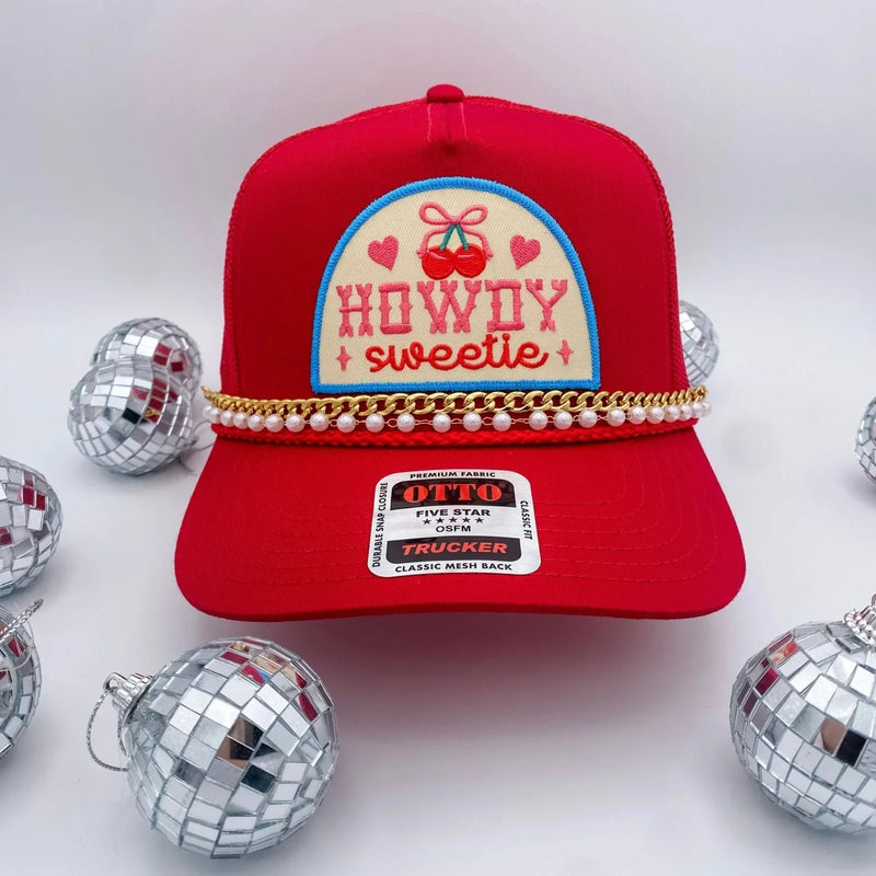 Howdy Sweetie Red- Trucker Hat - BIG FRENCHIES