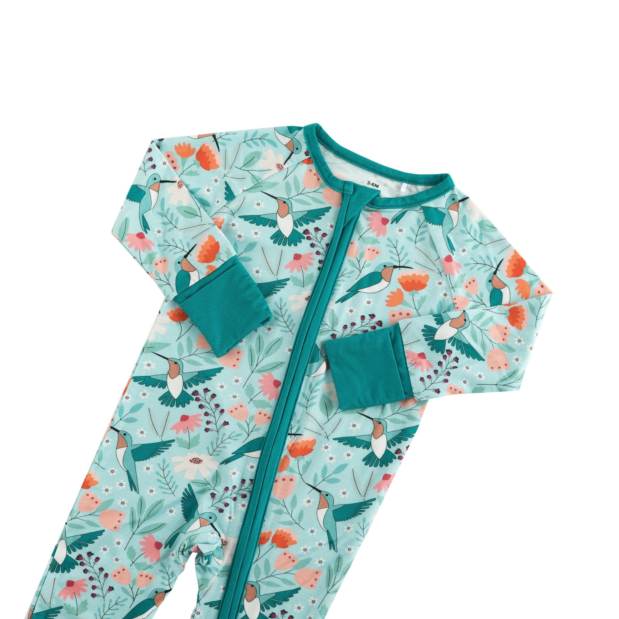 Hummingbird Bloom (Convertible Zip Footies) - BIG FRENCHIES