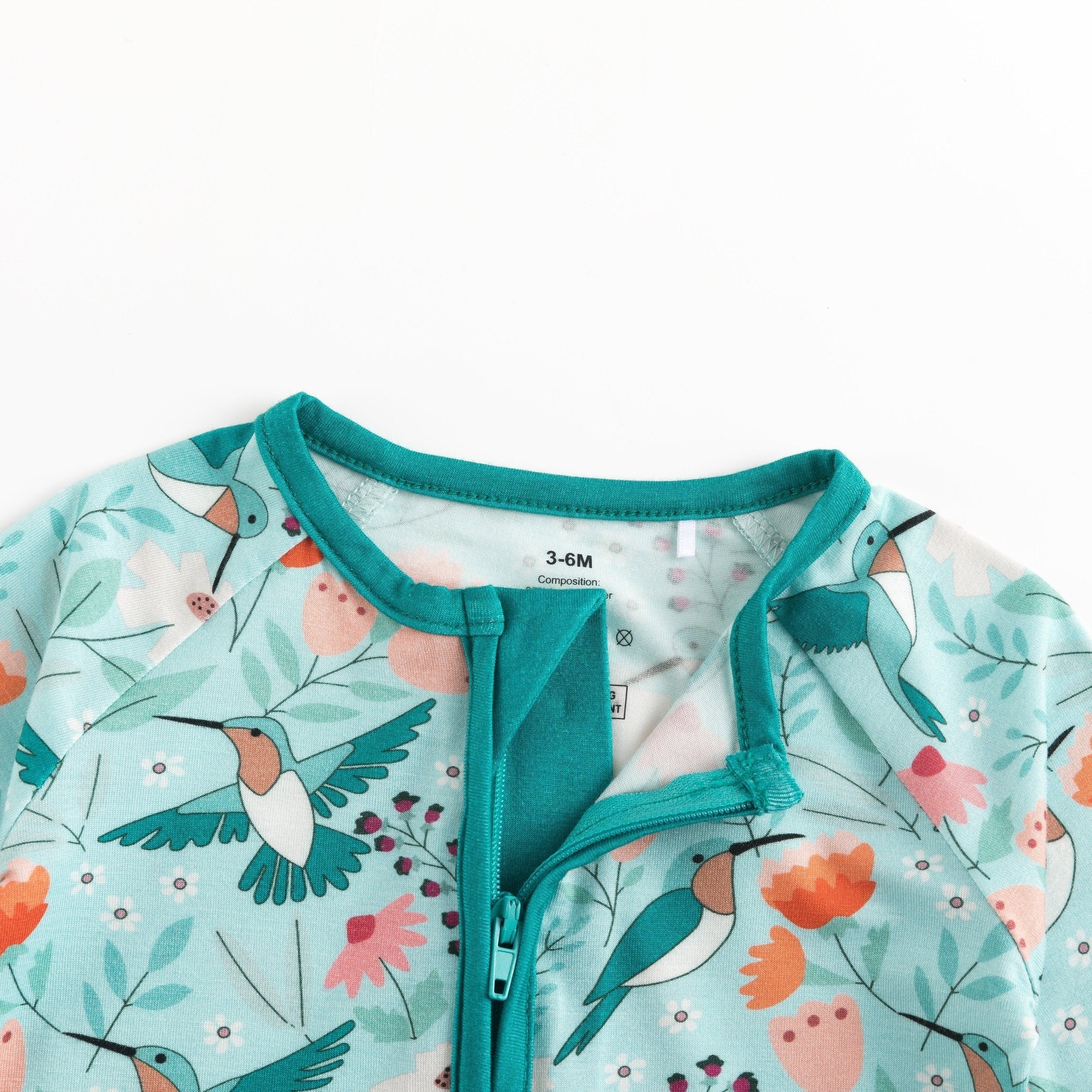 Hummingbird Bloom (Convertible Zip Footies) - BIG FRENCHIES