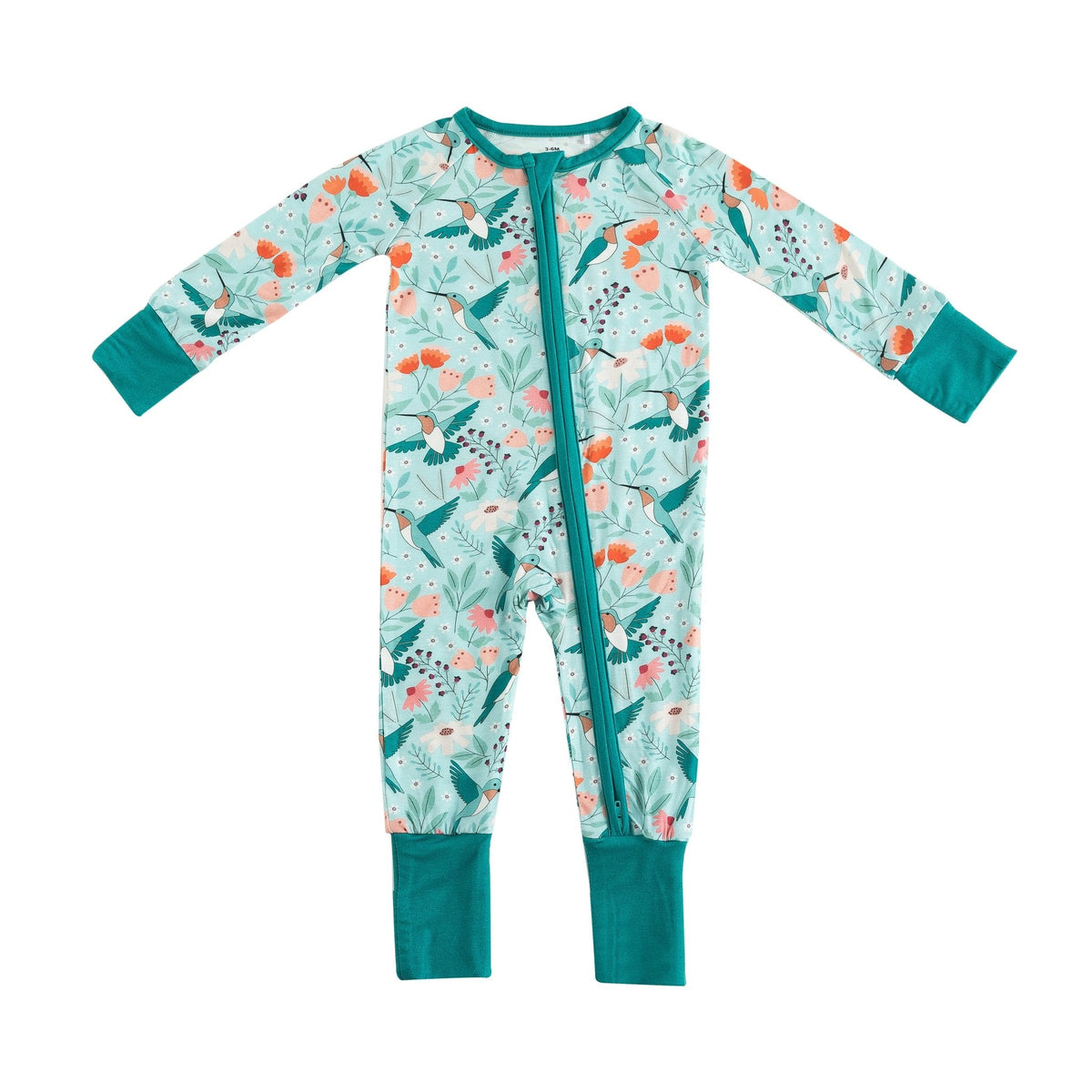 Hummingbird Bloom (Convertible Zip Footies) - BIG FRENCHIES