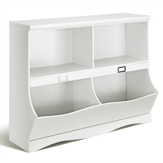 Kids Storage Unit Baby Toy Organizer Children Bookshelf Bookcase-White - BIG FRENCHIES