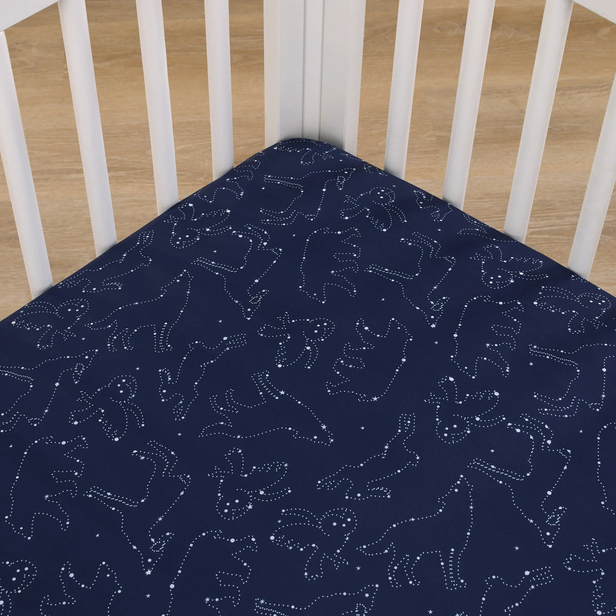 NoJo Super Soft Navy and White Cosmic Constellations Nursery Crib Fitted Sheet - BIG FRENCHIES