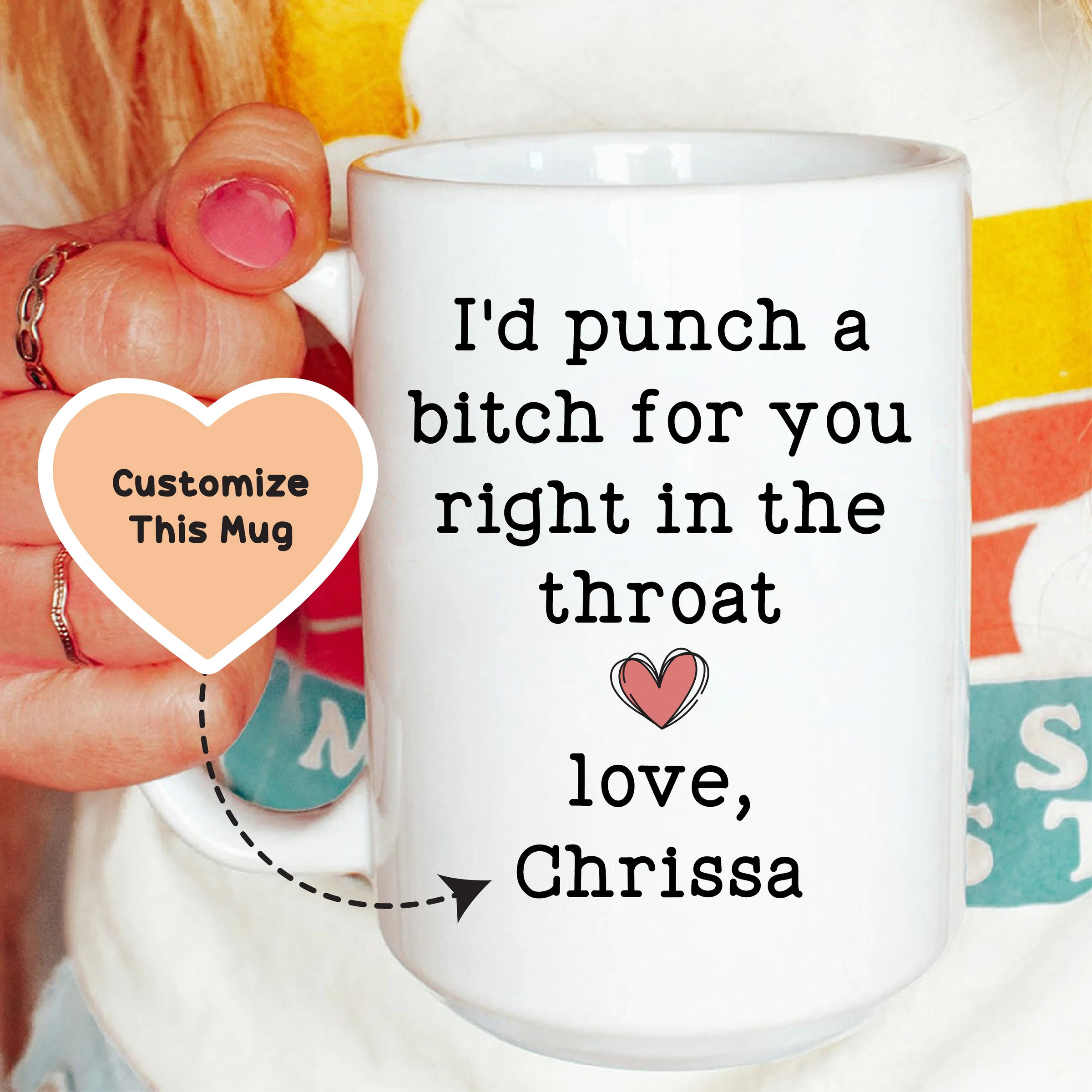 I'd Punch a B-tch for You Friendship Mug - BIG FRENCHIES