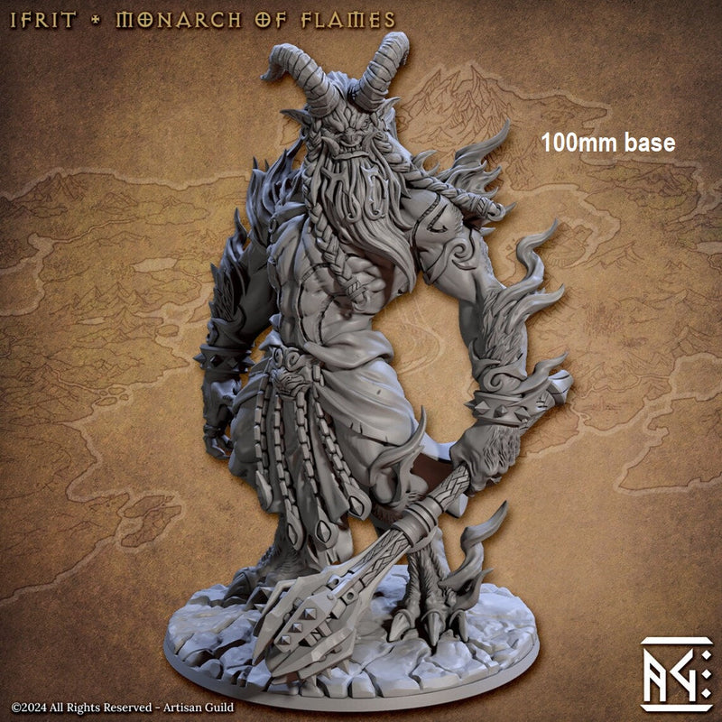 Ifrit, Monarch of Flames-3D Printed Miniatures-BIG FRENCHIES-All Systems Go Games
