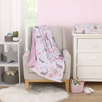 NoJo Sugar Reef Mermaid Pink, Aqua, Gray Super Soft Sherpa Baby Blanket - BIG FRENCHIES