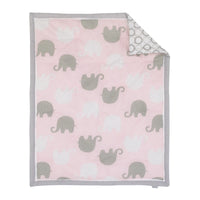 NoJo The Dreamer Pink and Grey Elephant 8 Piece Nursery Crib Bedding Set - BIG FRENCHIES