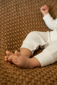 Organic Ruffle long sleeve romper