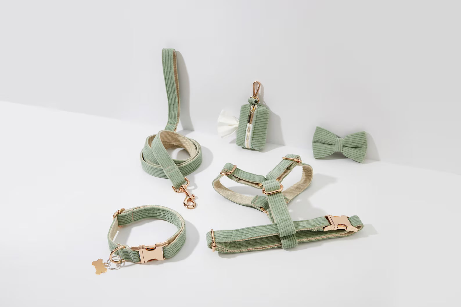 Personalized Light Green Corduroy Classic Set