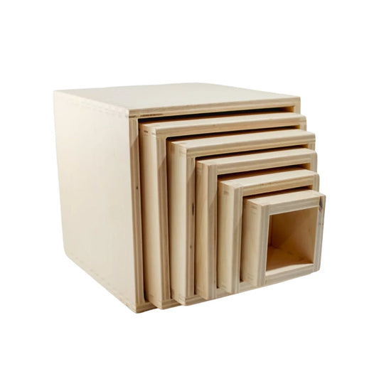 **Pre-order (Ships in 2-3 Weeks)**6 Pcs Natural Wooden Nesting Box Set - BIG FRENCHIES