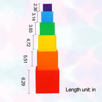 6-Piece Primary Color Rainbow Wooden Nesting Box Set - BIG FRENCHIES
